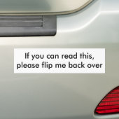Als je dit kunt lezen, flip me dan terug. bumpersticker (Op auto)