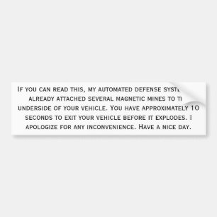 Als je dit kunt lezen, mijn geautomatiseerde verde bumpersticker