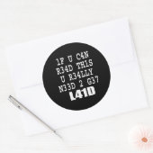 ALS JE DIT KUNT LEZEN RONDE STICKER (Envelop)
