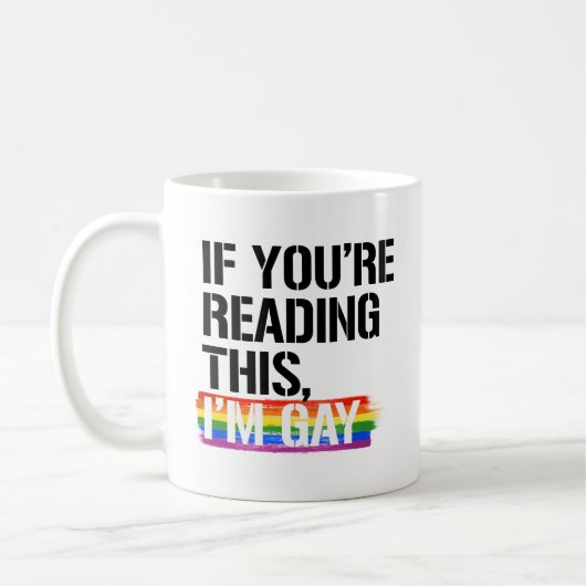 Als je dit leest, ben ik homo koffiemok (Links)