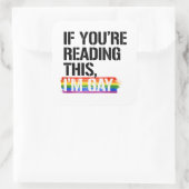 Als je dit leest, ben ik homo vierkante sticker (Tas)