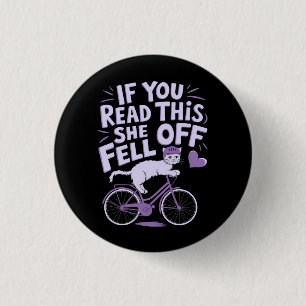 Als je dit leest viel ze af: Grappige fietser Humo Ronde Button 3,2 Cm