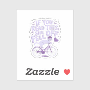 Als je dit leest viel ze af: Grappige fietser Humo Sticker
