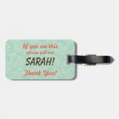 Als je dit ziet, bel dan mijn naam bagagelabel (Achterkant horizontaal)