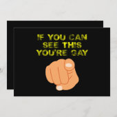 Als je dit ziet, ben je homo grappige LGBTQ Kaart (Voorkant / Achterkant)