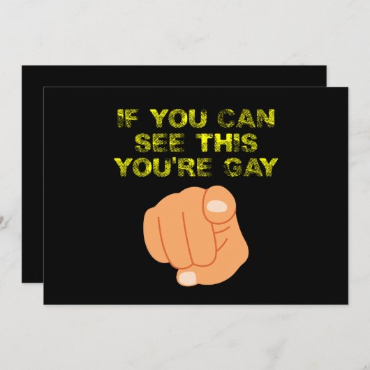 Als je dit ziet, ben je homo grappige LGBTQ Kaart (Voorkant / Achterkant)