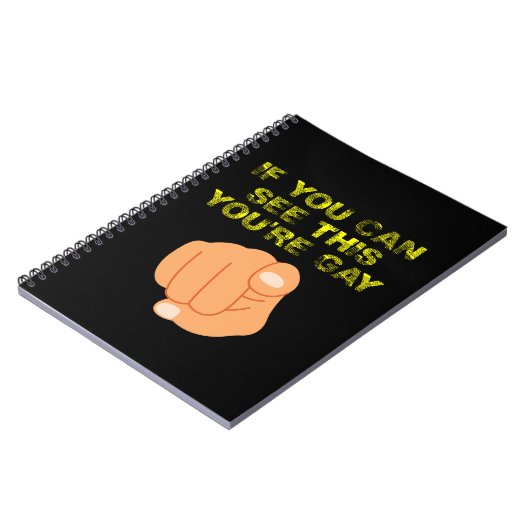 Als je dit ziet, ben je homo grappige LGBTQ Notitieboek (Linkerzijde)