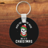 Als je dood bent, maar het is kerstskelet sleutelhanger (Voorkant)