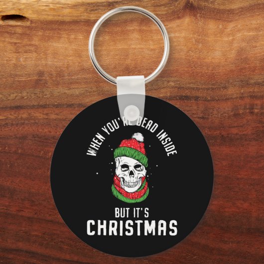 Als je dood bent, maar het is kerstskelet sleutelhanger (Voorkant)