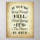 Als je door de hel gaat - Motivate Inspire Poster (Voorkant)