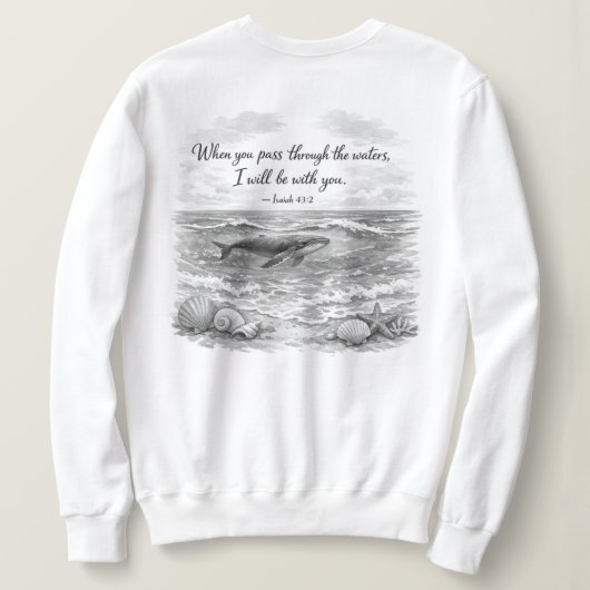 Als je door het water gaat trui (Design achterkant)