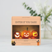 Als je durft: een spookachtige Halloween-avond wac Kaart (Staand voorkant)