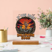 Als je durft Halloween Angst Zombie Hand Grafsteen Acryl Bord (Huwelijk)