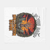 Als je durft Halloween Angst Zombie Hand Grafsteen Fleece Deken (Voorkant (Horizontaal))