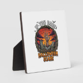 Als je durft Halloween Angst Zombie Hand Grafsteen Fotoplaat (Voorkant)