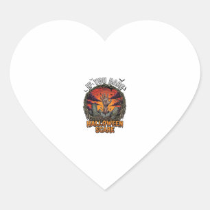 Als je durft Halloween Angst Zombie Hand Grafsteen Hart Sticker