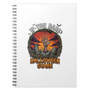 Als je durft Halloween Angst Zombie Hand Grafsteen Notitieboek