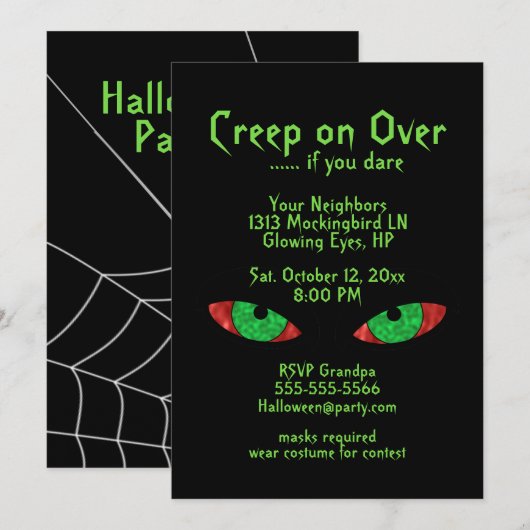 Als je durft Halloween Party Uitnodigingen (Voorkant / Achterkant)