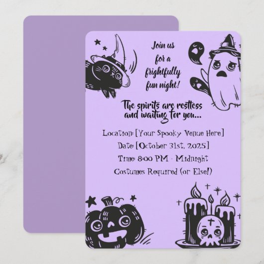 Als je durft! leuke Kinder Halloween Kaart (Voorkant / Achterkant)