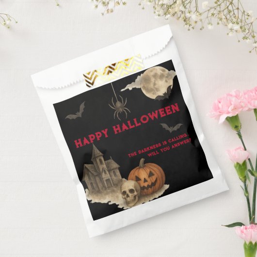 Als je durft - Spooky Haunted House Halloween Bedankzakje (Gezegeld)