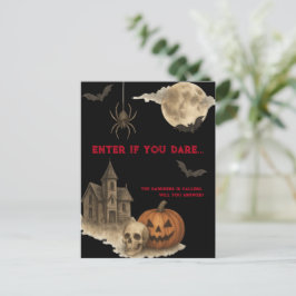 Als je durft - Spooky Haunted House Halloween Briefkaart