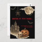 Als je durft - Spooky Haunted House Halloween Briefkaart (Voorkant / Achterkant)
