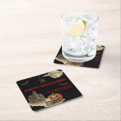 Als je durft - Spooky Haunted House Halloween Kartonnen Onderzetters (Insitu)