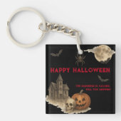 Als je durft - Spooky Haunted House Halloween Sleutelhanger (voorkant)