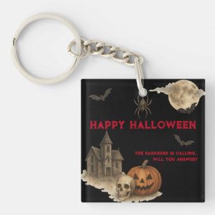 Als je durft - Spooky Haunted House Halloween Sleutelhanger