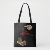 Als je durft - Spooky Haunted House Halloween Tote Bag (Voorkant)