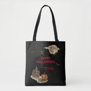 Als je durft - Spooky Haunted House Halloween Tote Bag