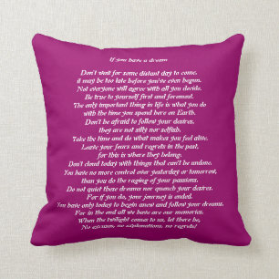Als je een droomgedicht hebt, roze Pillow Kussen