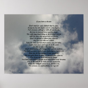 Als je een droomgedicht Poster hebt