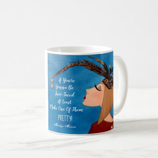 "Als je een dubbel gezicht hebt..." Koffiemok (Voorkant rechts)