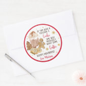 Als je een leraar een cookie winter koffie cadeau  ronde sticker (Envelop)