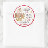 Als je een leraar een cookie winter koffie cadeau  ronde sticker (Tas)