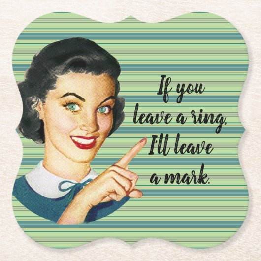 Als je een ring verlaat, laat ik een teken achter. kartonnen onderzetters (Voorkant)