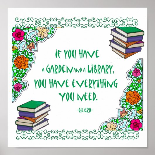 Als je een tuin en een bibliotheek hebt poster (Voorkant)