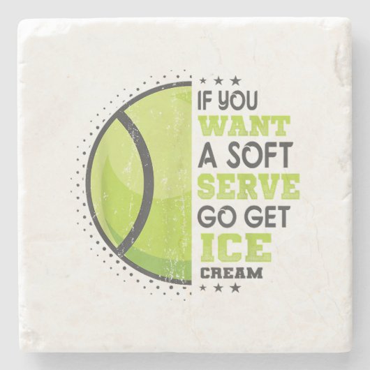 Als je een zachte serve wilt, krijg je ijsklok stenen onderzetter (Voorkant)