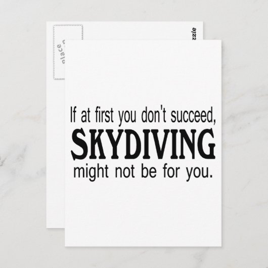 Als je eerst geen Skydiving hebt gehad, zou je dat Briefkaart (Voorkant / Achterkant)