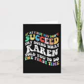 Als je eerst niet bent geslaagd, probeer dan wat K Kaart (Voorkant)