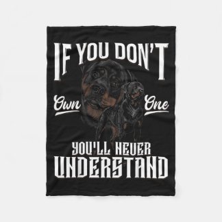 Als je er geen hebt, zul je Rottweiler-hond begrij Fleece Deken