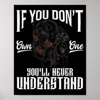 Als je er geen hebt, zul je Rottweiler-hond begrij Poster