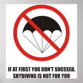 Als je er niet in slaagt, stop dan met skydiving poster (Voorkant)