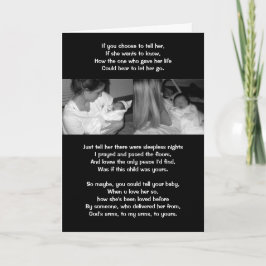 Als je ervoor kiest om het haar te vertellen, als kaart