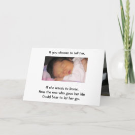 Als je ervoor kiest om het haar te vertellen, als kaart