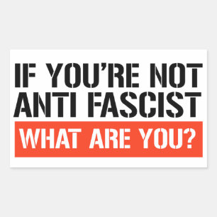 Als je geen antifascist bent, wat ben je dan wel? rechthoekige sticker