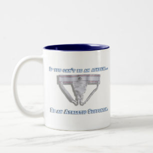 Als je geen atleet kunt zijn... tweekleurige koffiemok