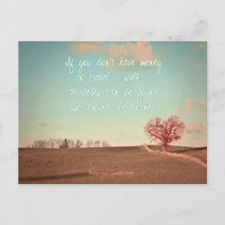 Als je geen geld hebt om te reizen - loop briefkaart