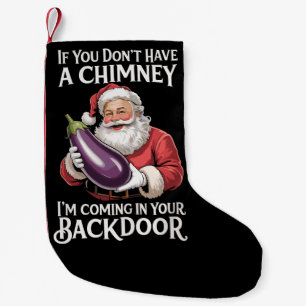 Als je geen schoorsteen hebt kom ik bij je achterd kleine kerstsok
